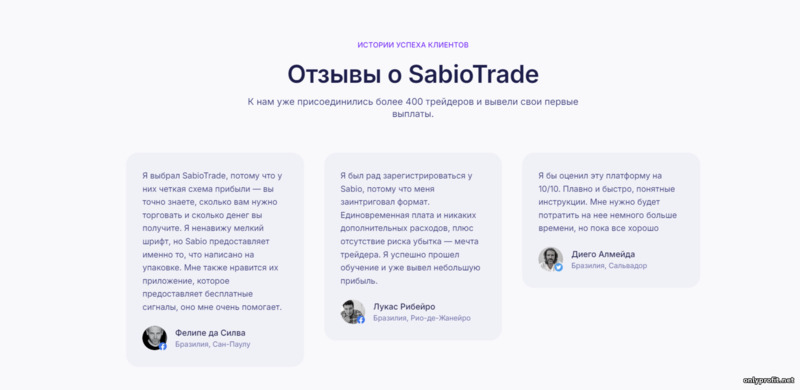 Отзывы трейдеров у брокера проп трейдинга SabioTrade