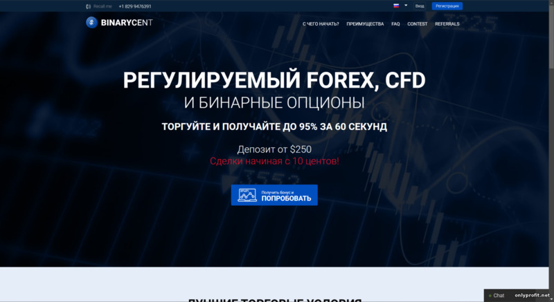 официальный сайт брокера бинарных опционов Binarycent